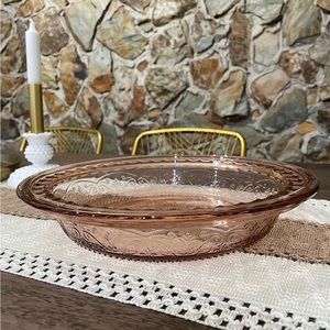 Vintage Pink Anchor Hocking Glass Pie Dish